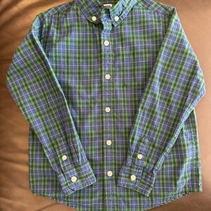 Janie and Jack Green and Blue Plaid Shirt